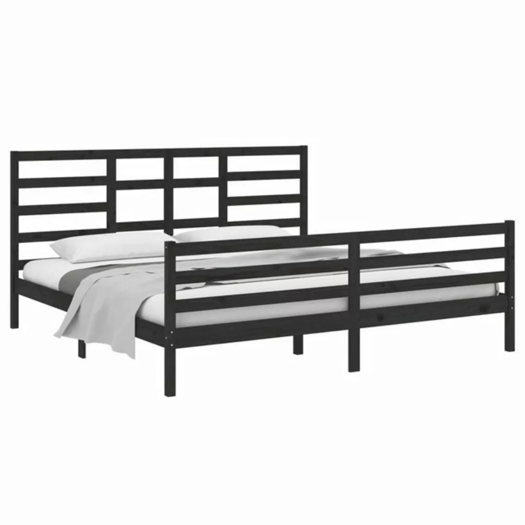 vidaXL Bettgestell Massivholzbett Schwarz 200x200 cm Bett Bettgestell Doppe günstig online kaufen