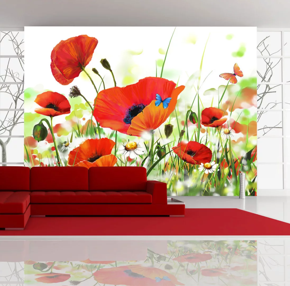 Fototapete - Country Poppies günstig online kaufen