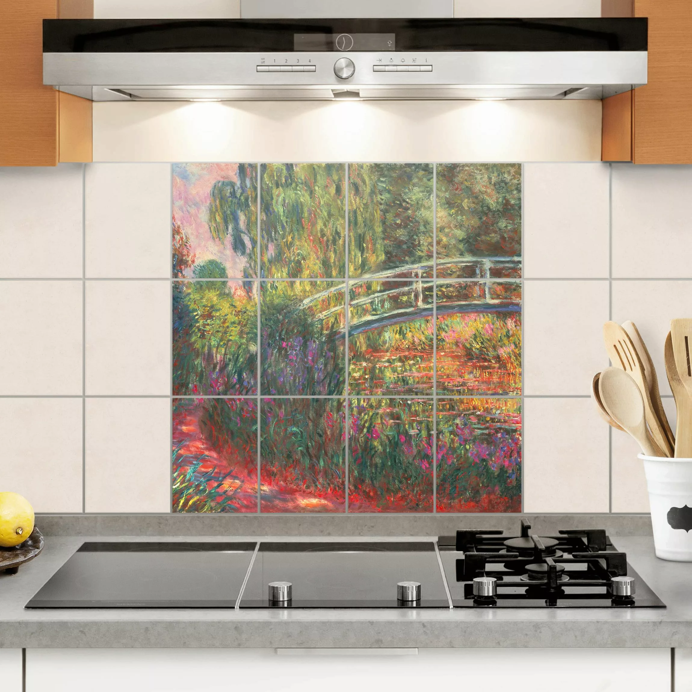 Fliesenbild Natur & Landschaft - Quadrat Claude Monet - Japanische Brücke i günstig online kaufen