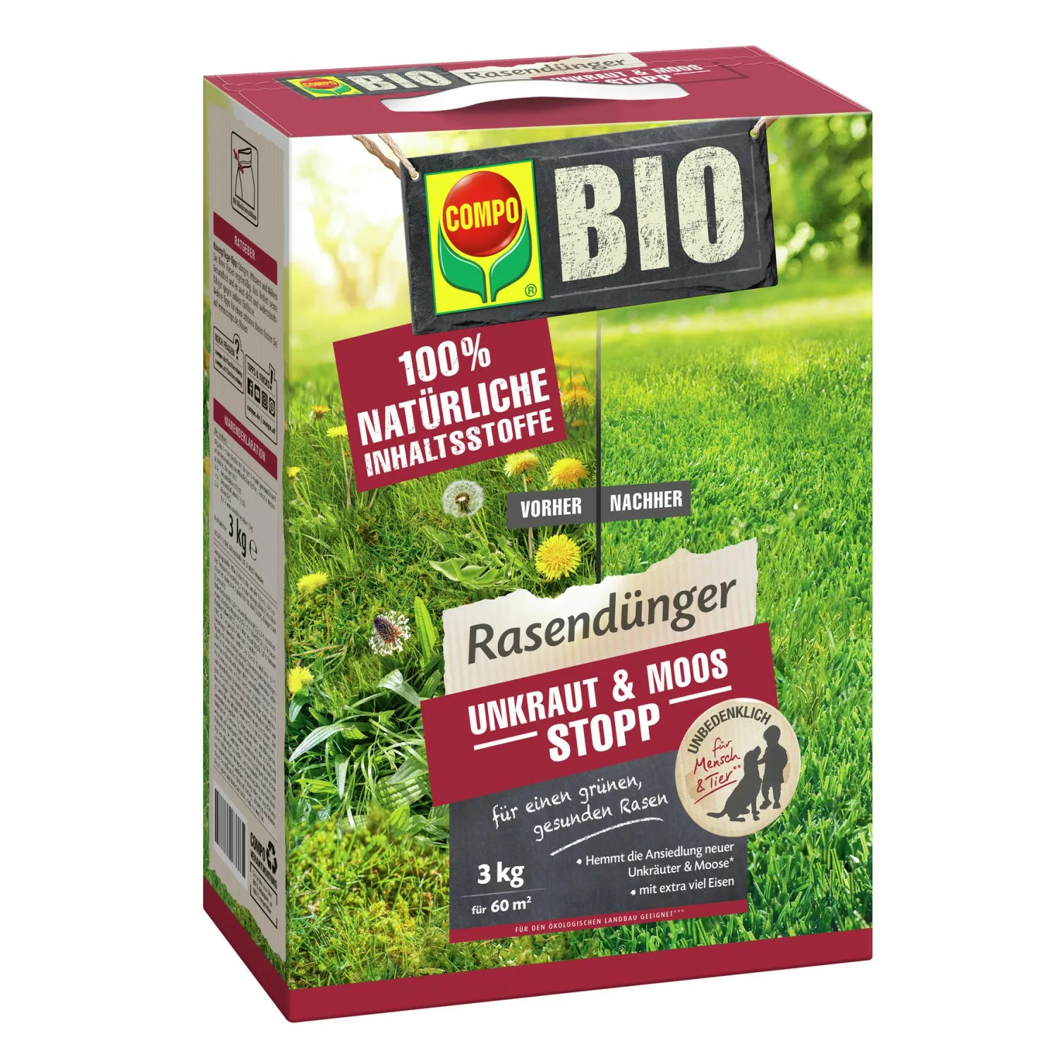 Compo Bio-Rasendünger Unkraut & Moos Stopp 3 kg günstig online kaufen