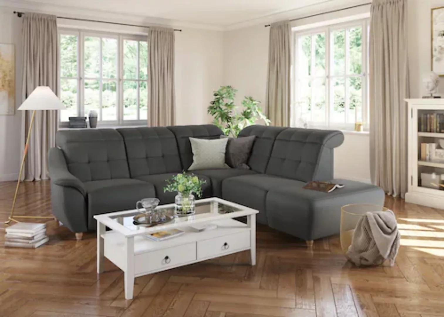Home affaire Ecksofa »Boston L-Form«, Kopfteilverstellung an jeder Sitzfläc günstig online kaufen