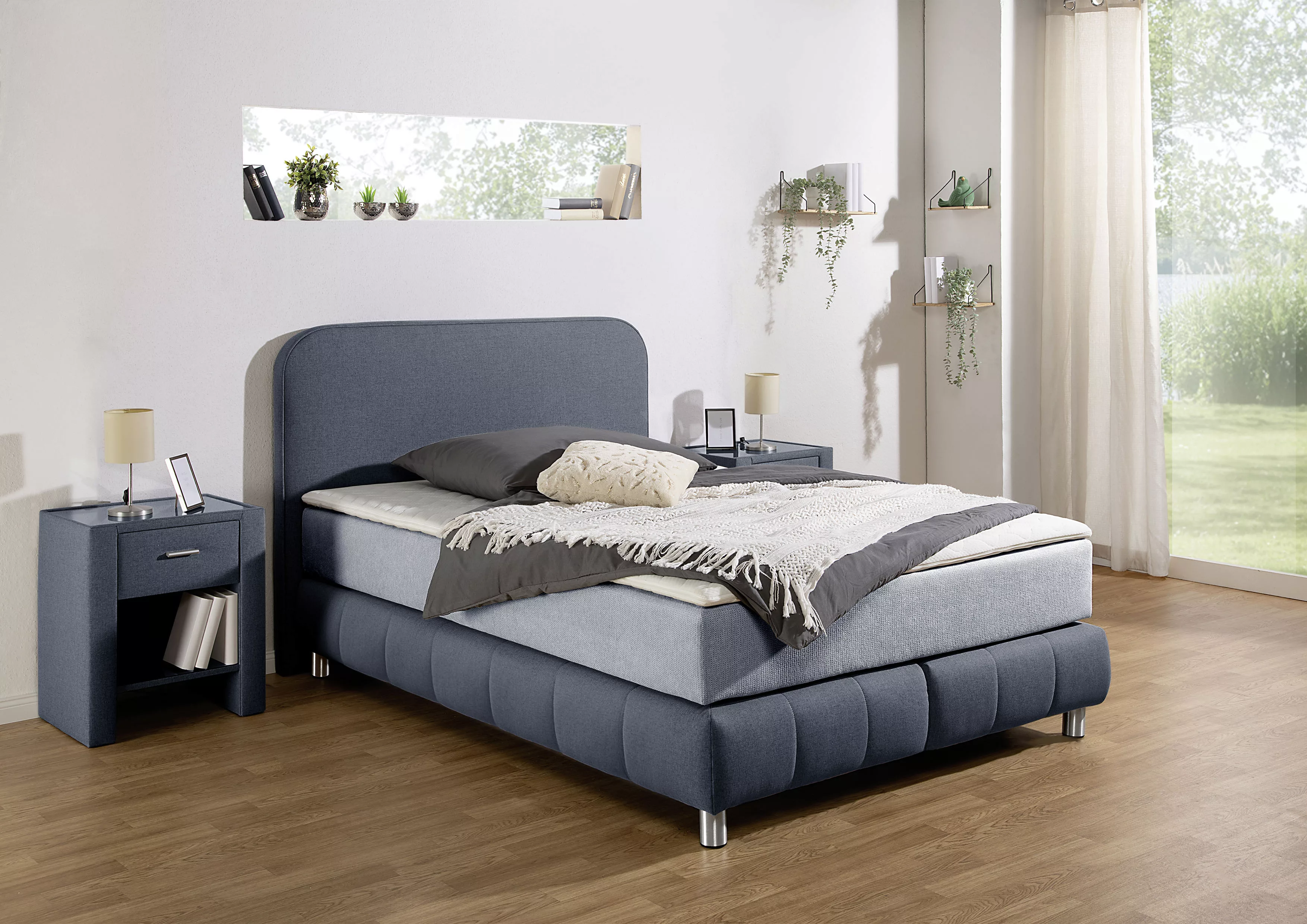 Home affaire Boxspringbett »Cesson, in verschiedenen Breiten«, inkl. Topper günstig online kaufen
