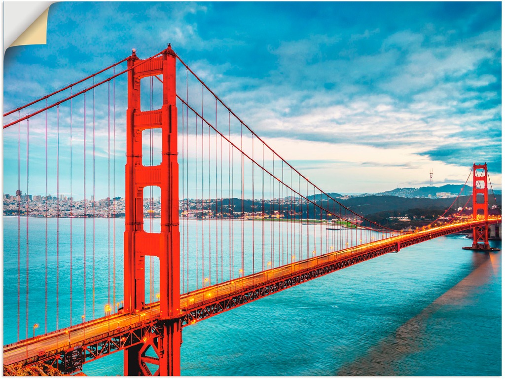 Artland Wandbild "Golden Gate Bridge", Brücken, (1 St.), als Alubild, Outdo günstig online kaufen