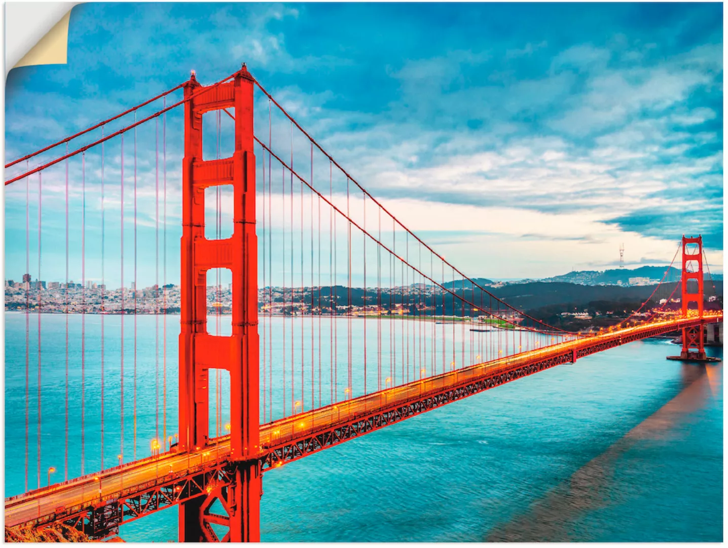 Artland Wandbild »Golden Gate Bridge«, Brücken, (1 St.) günstig online kaufen