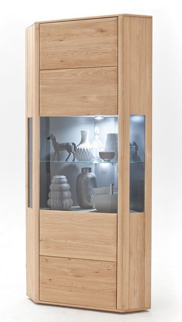 MCA furniture Vitrine Eckvitrine Tarragona, Eiche Bianco, LED Beleuchtung günstig online kaufen