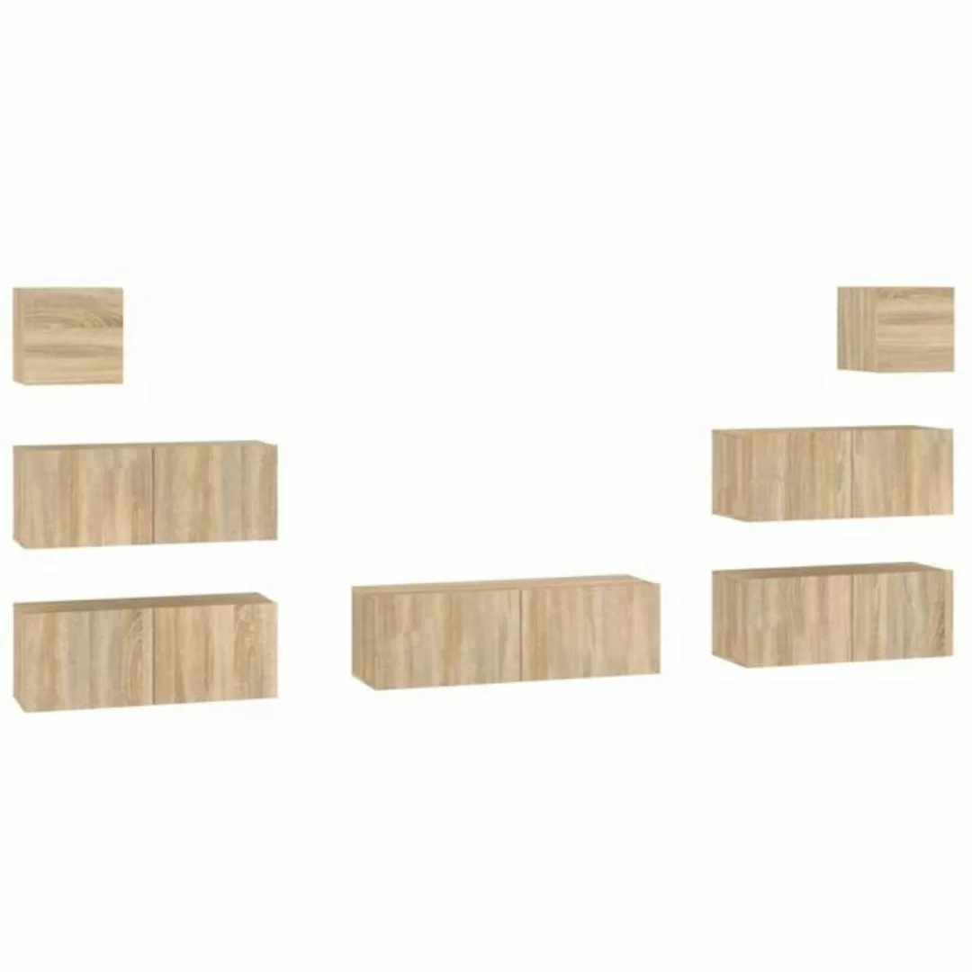 vidaXL TV-Schrank 7-tlg. TV-Schrank-Set Sonoma-Eiche Holzwerkstoff (7-St) günstig online kaufen