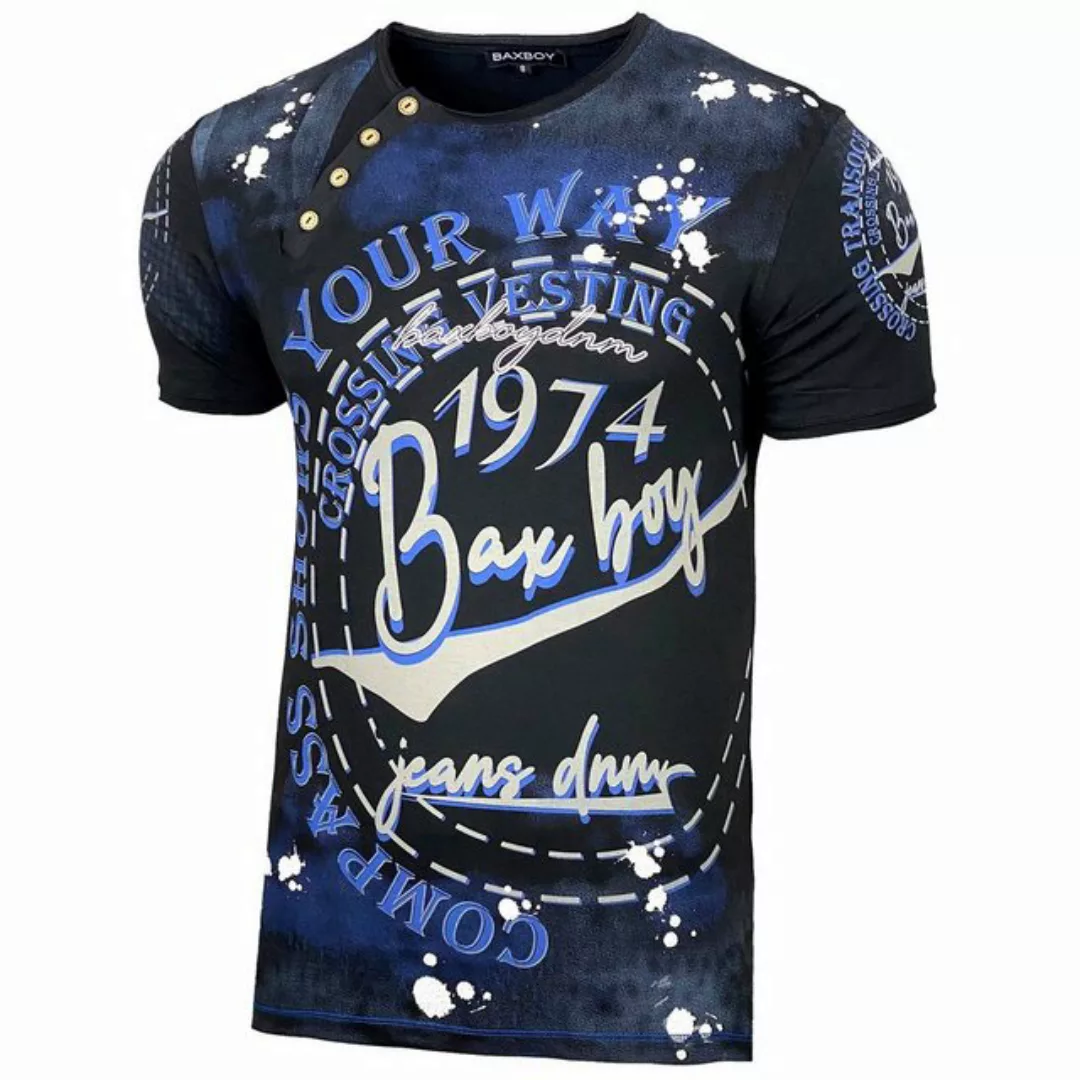 Baxboy T-Shirt Baxboy Herren Verwaschen Vintage Used Look Rundhals T-Shirt günstig online kaufen