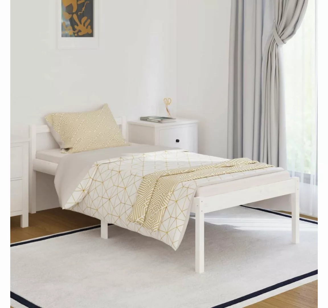 furnicato Bett Seniorenbett Weiß 90x190 cm Massivholz Kiefer günstig online kaufen