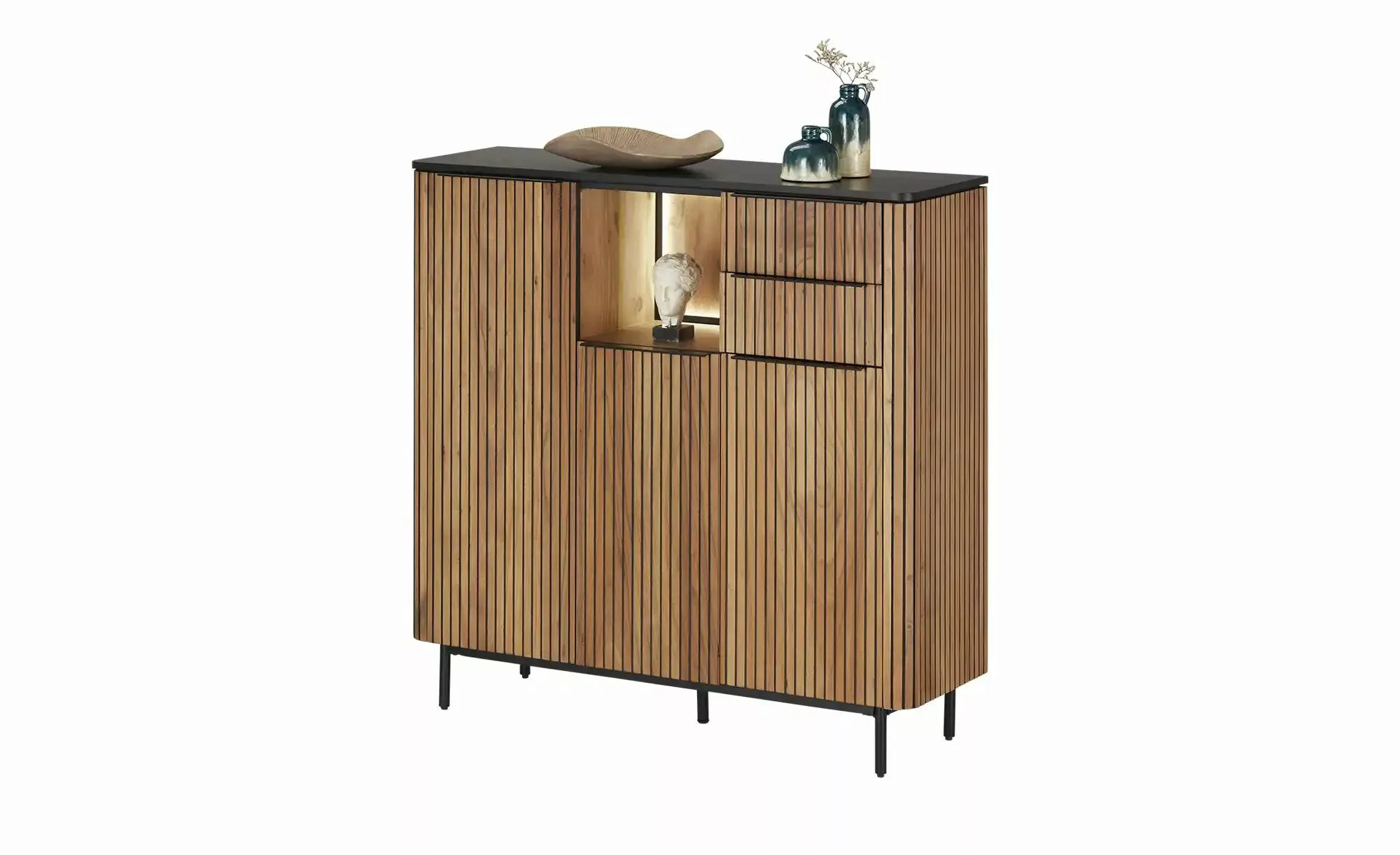 Highboard  Amsterdam ¦ holzfarben ¦ Maße (cm): B: 130 H: 125 T: 42.0 Kommod günstig online kaufen