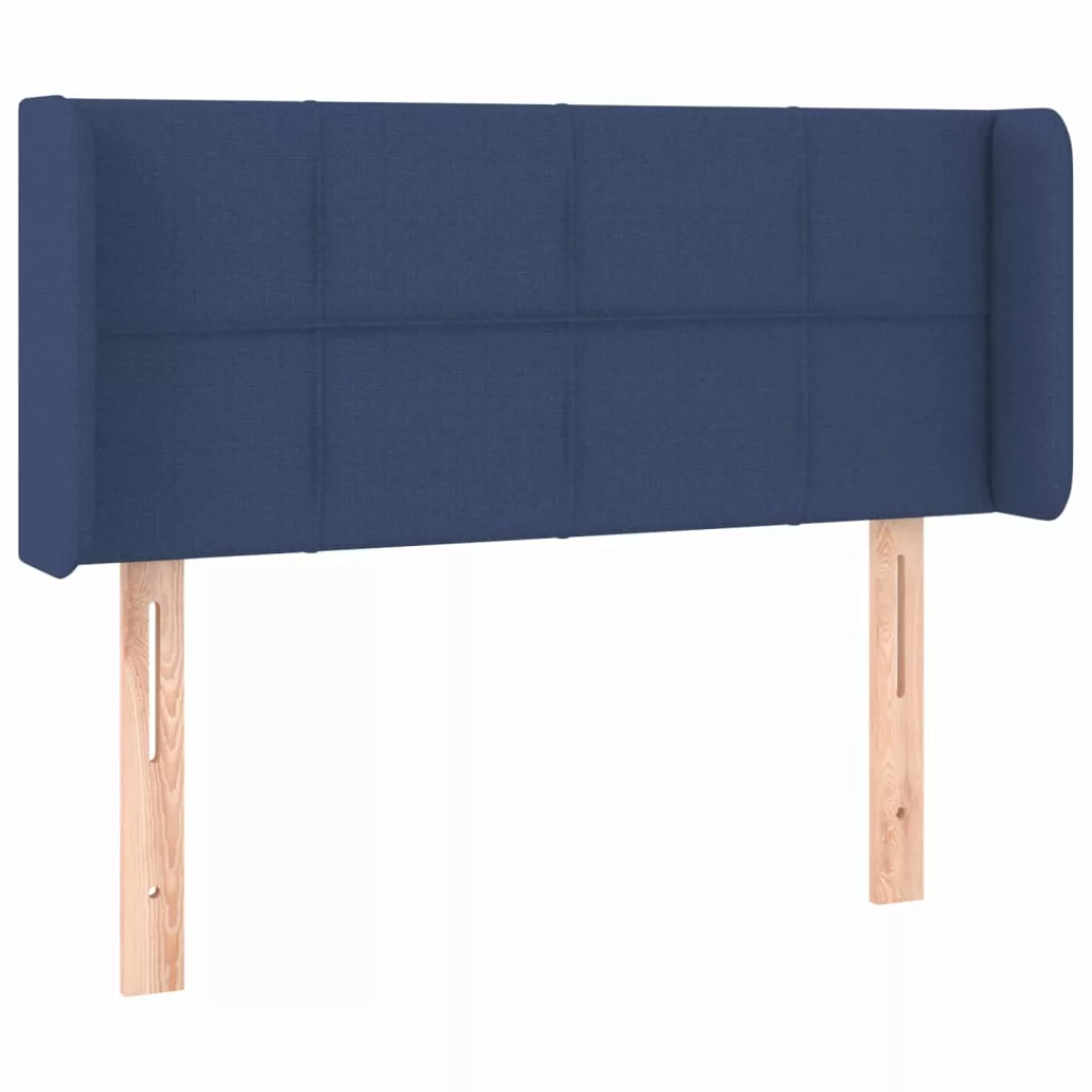 vidaXL Bett, LED Kopfteil Blau 83x16x78/88 cm Stoff günstig online kaufen