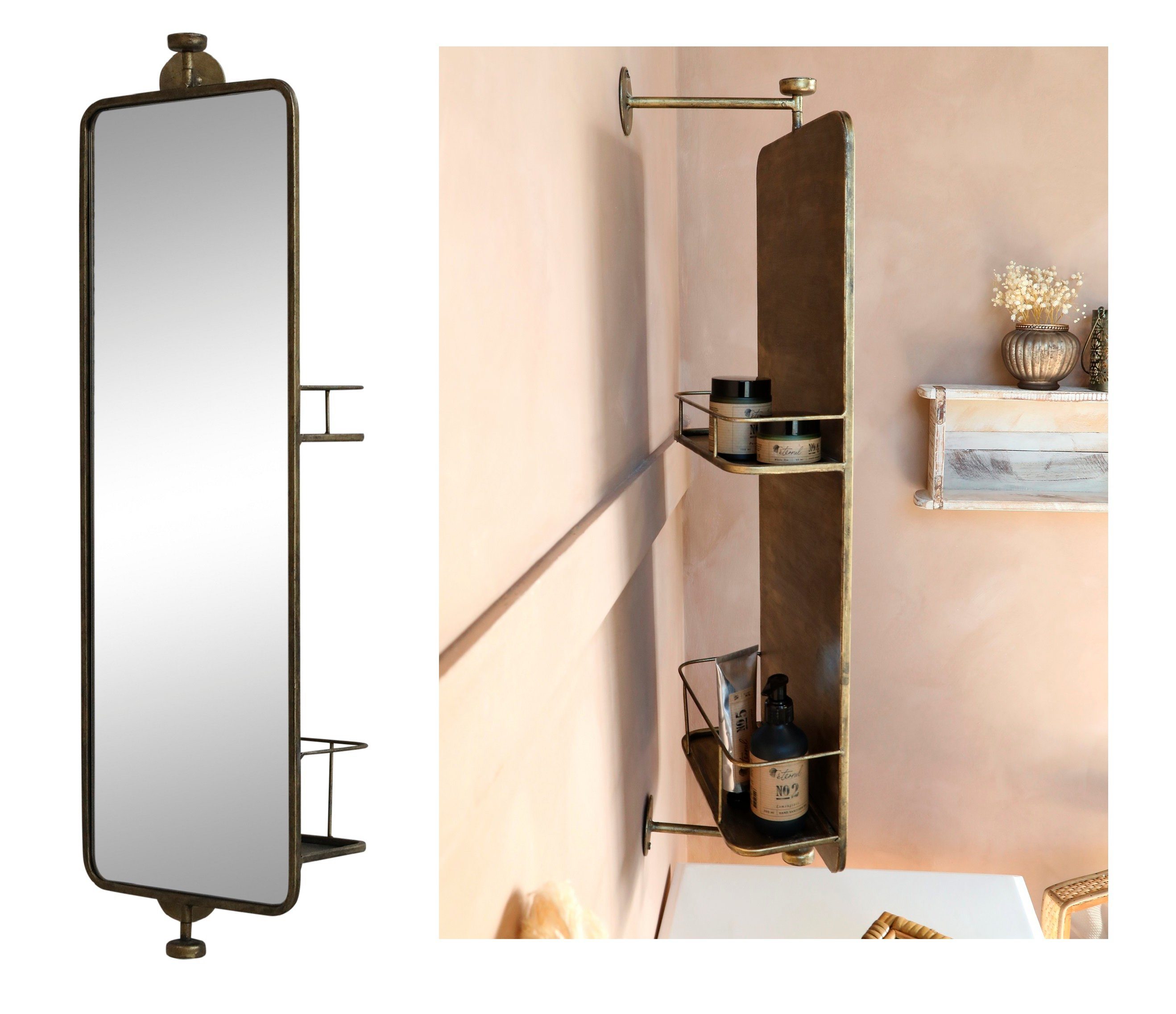 Chic Antique Wandspiegel Wandspiegel Spiegel Regal günstig online kaufen