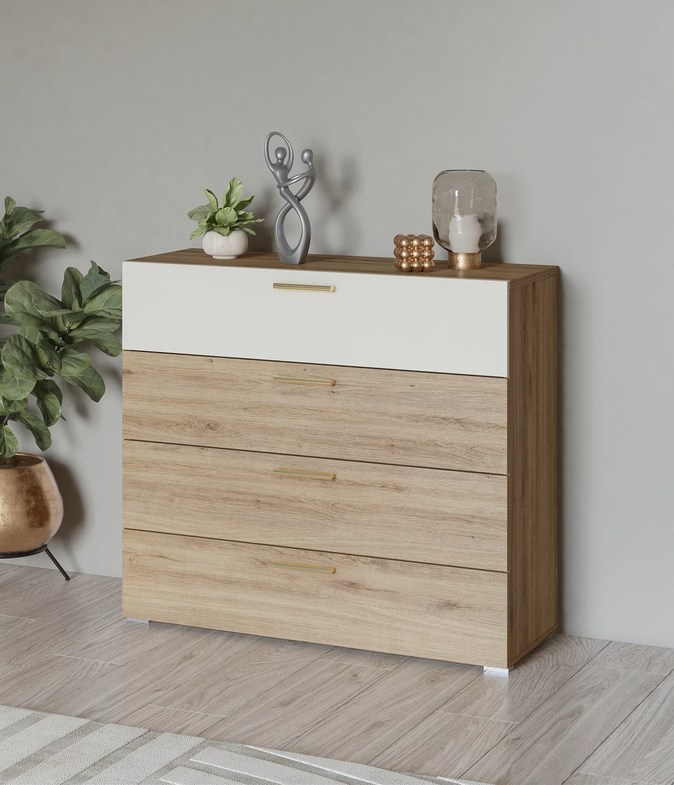 Home affaire Schubkastenkommode "Bitry, Breite 100 cm, Sideboard mit Schubl günstig online kaufen