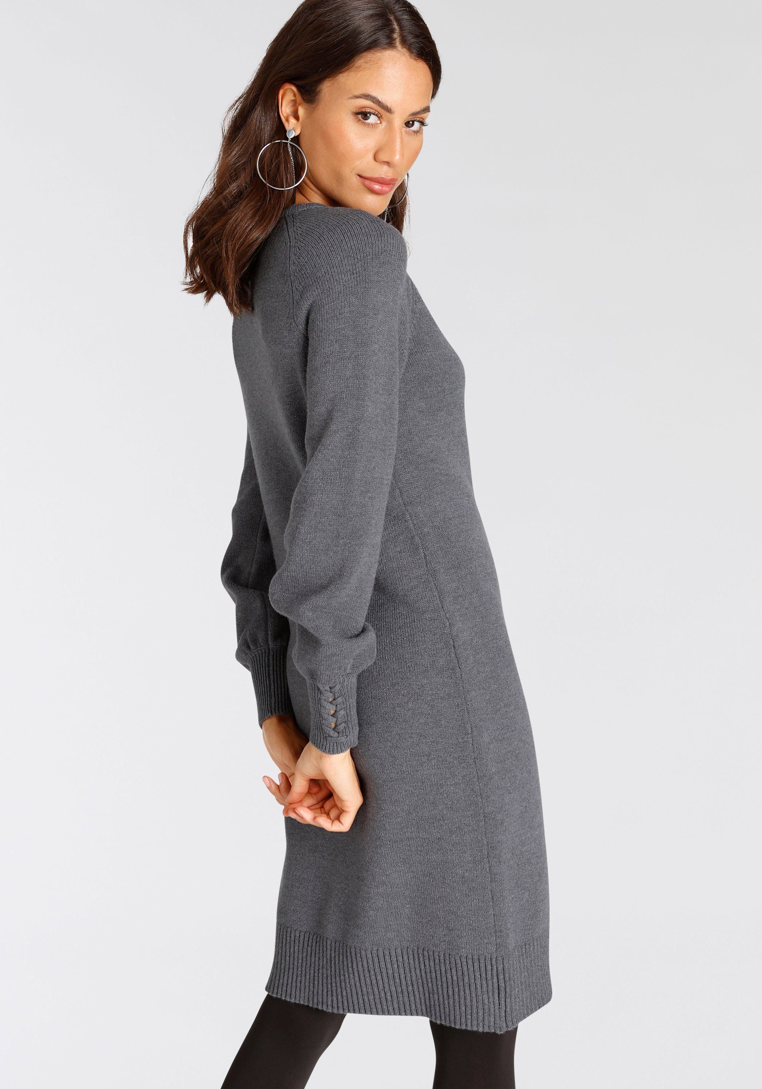 Laura Scott Strickkleid figurbetonter Schnitt, aus günstig online kaufen