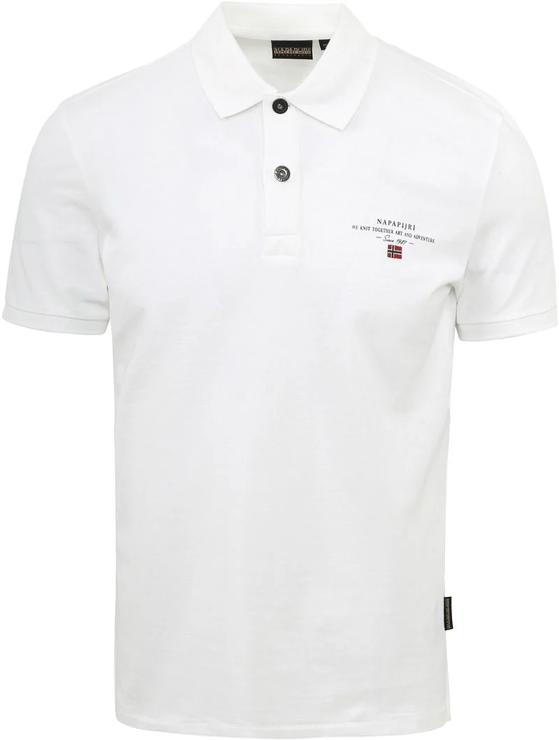 Napapijri Poloshirt Herren Kurzarm-Poloshirt Weiß mit Druck und günstig online kaufen