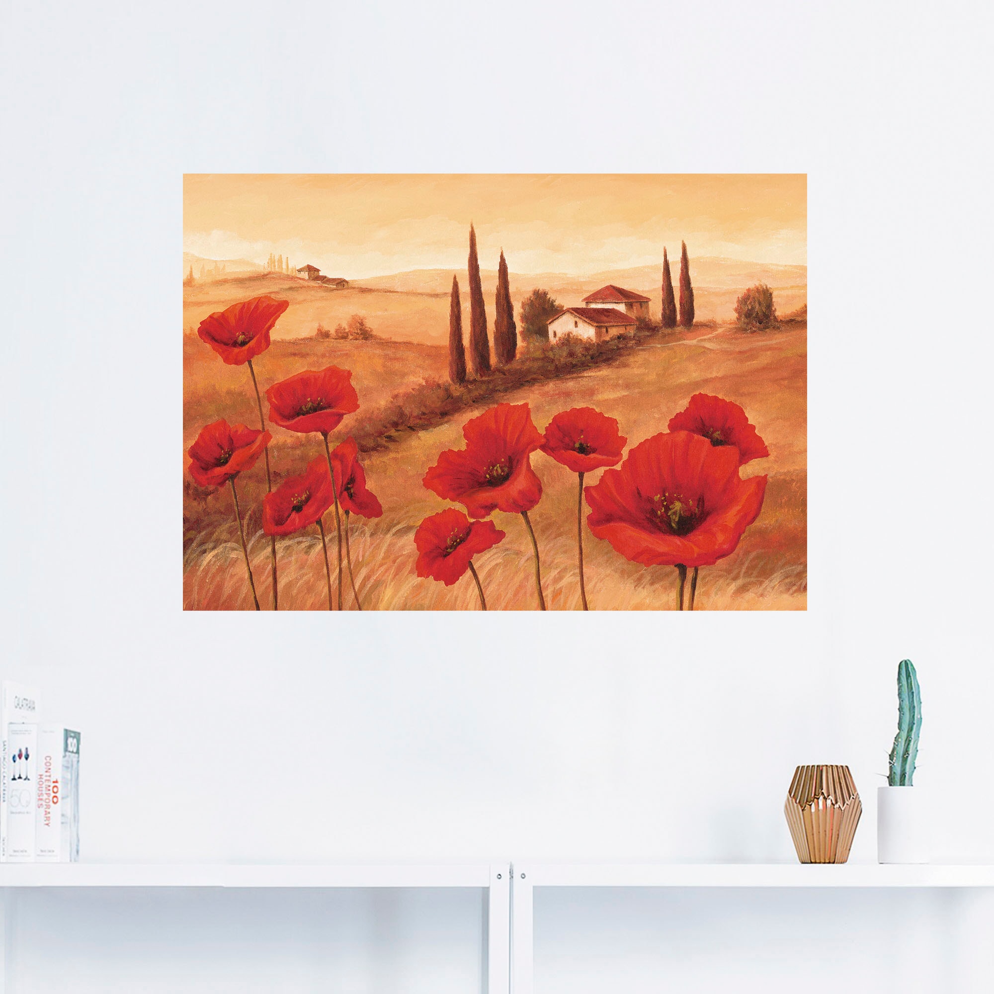 Artland Wandbild »Mohnblumen in der Toskana«, Europa, (1 St.), als Leinwand günstig online kaufen