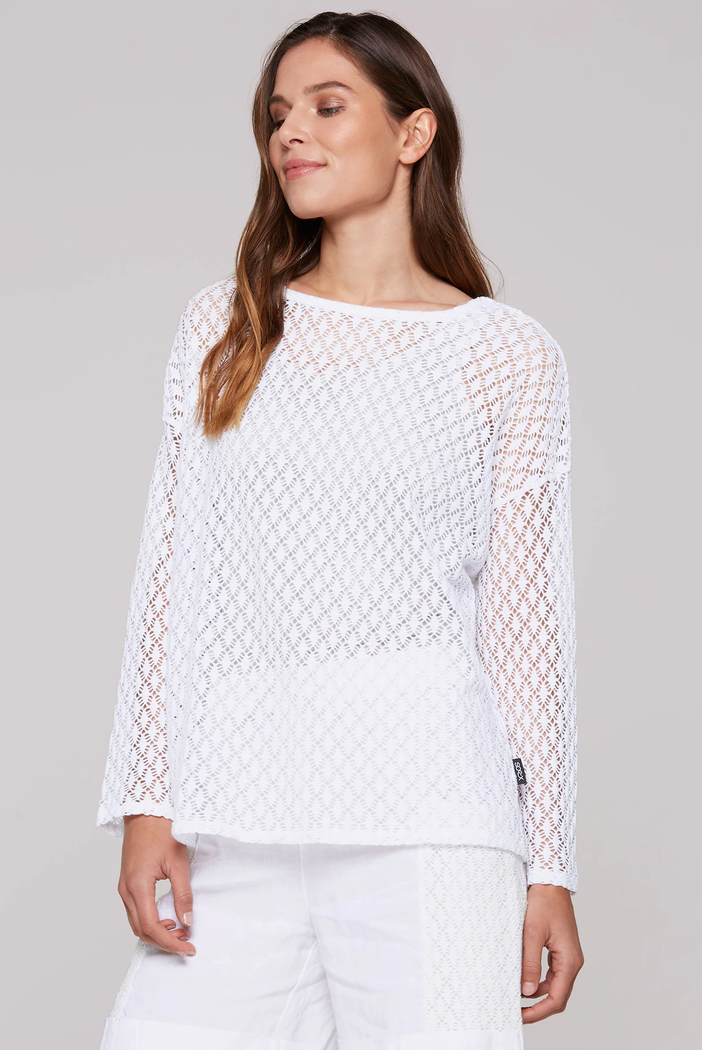 SOCCX Langarmshirt, mit Lochmuster günstig online kaufen