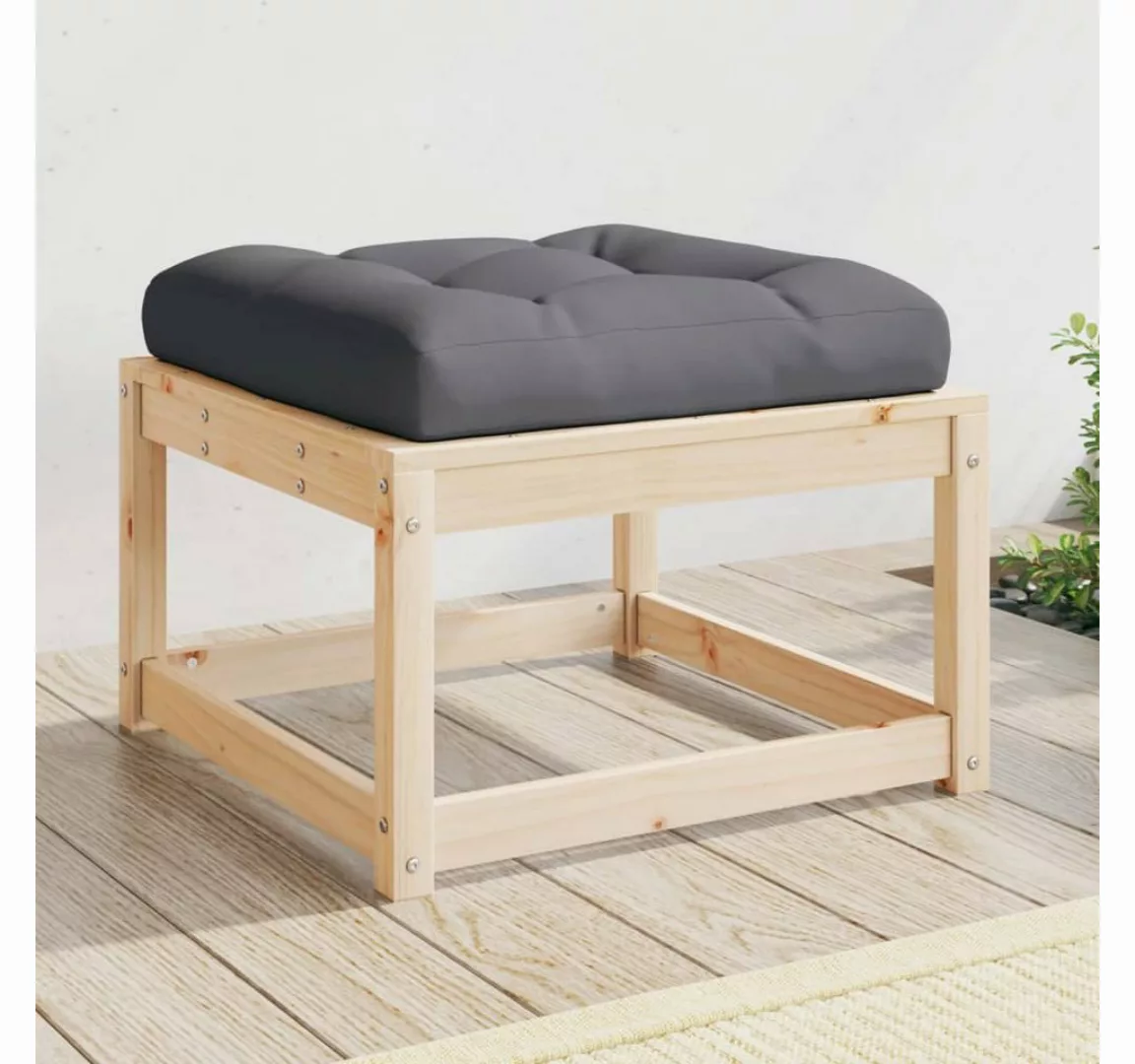 vidaXL Loungesofa Gartenhocker mit Kissen Massivholz Kiefer günstig online kaufen