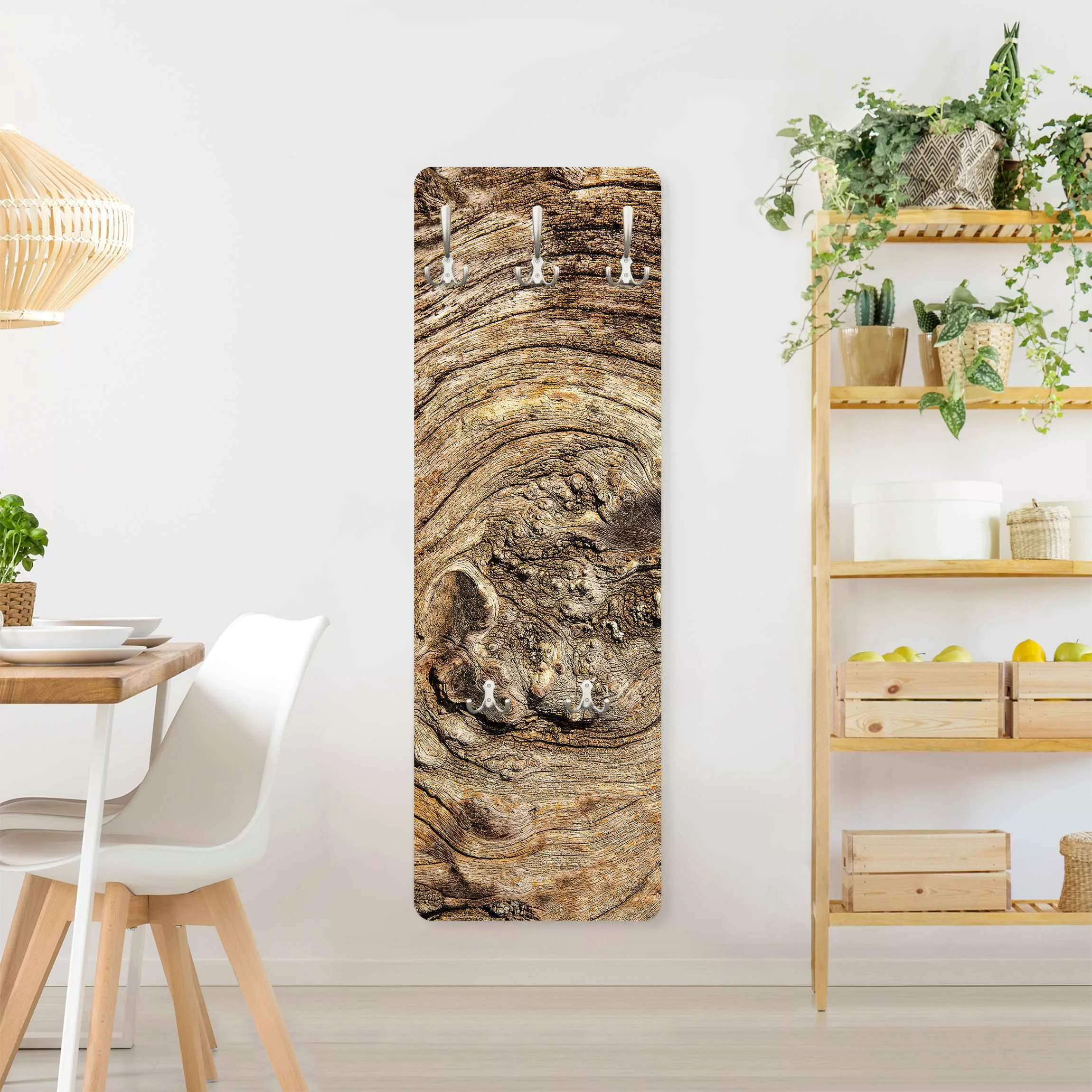 Wandgarderobe Holzpaneel Alte Holzstruktur günstig online kaufen