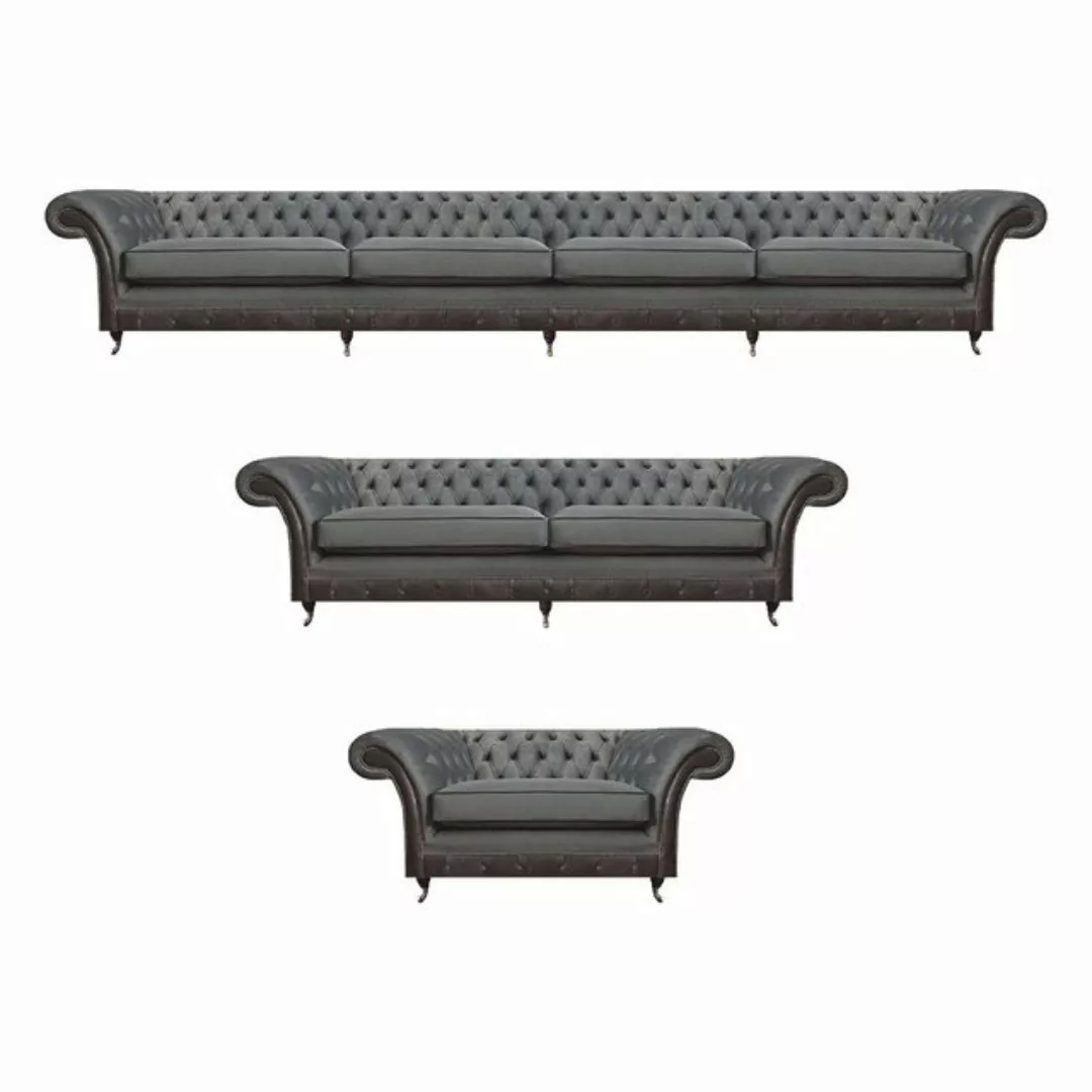 JVmoebel Chesterfield-Sofa Wohnzimmer 3tlg Polstermöbel Garnitur Designer S günstig online kaufen