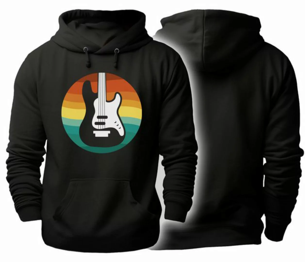 MyDesign24 Hoodie Herren Kapuzen Sweatshirt - Retro Gitarren Bild Kapuzenpu günstig online kaufen