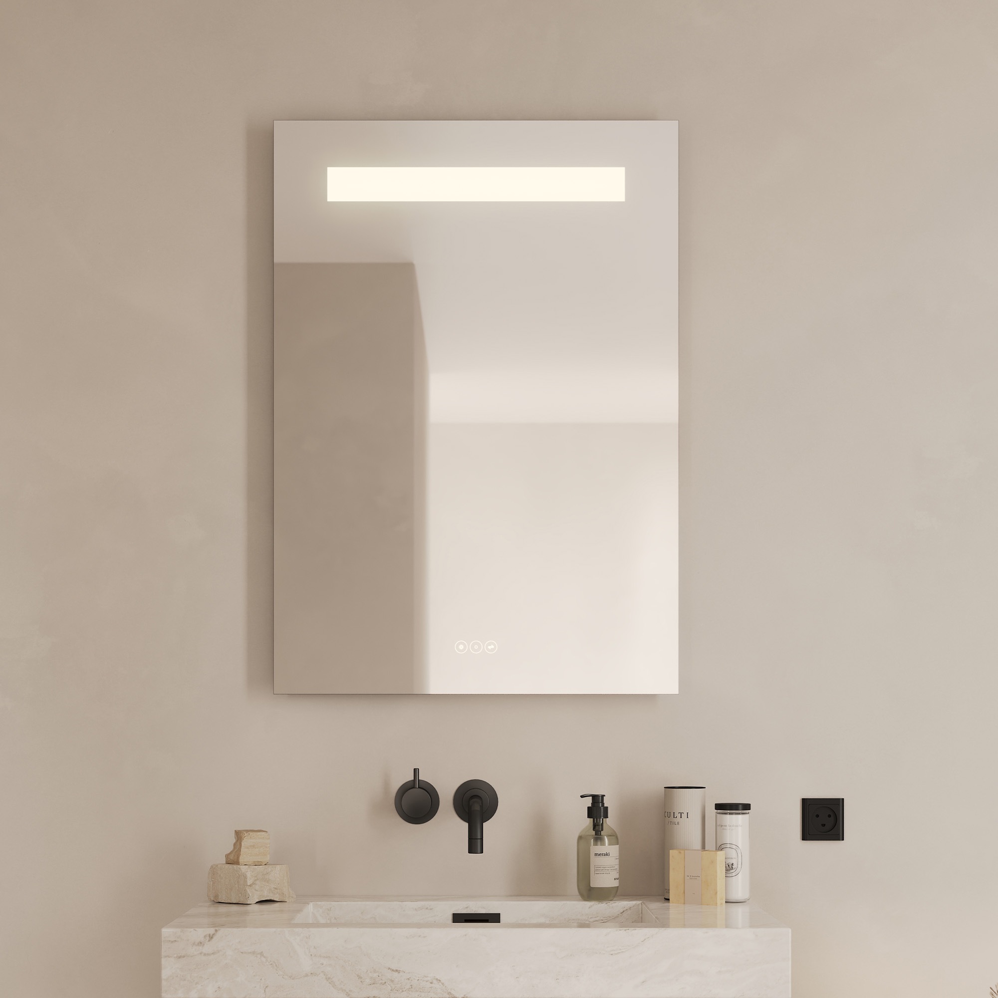 Loevschall Badspiegel "Lökken Quadratisch, Badzimmerspiegel mit LED Beleuch günstig online kaufen