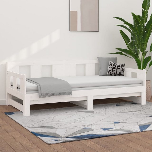 vidaXL Gästebett Tagesbett Gästebett Ausziehbar Weiß Massivholz Kiefer 2x80 günstig online kaufen