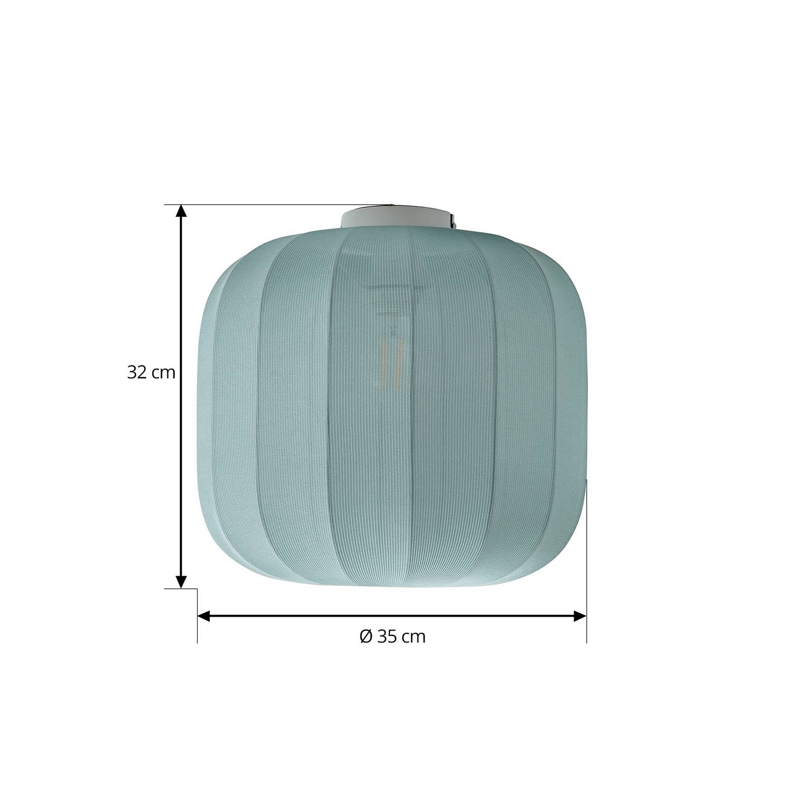 Lindby Deckenleuchte Helin, blau, Stoff, Ø 35 cm günstig online kaufen