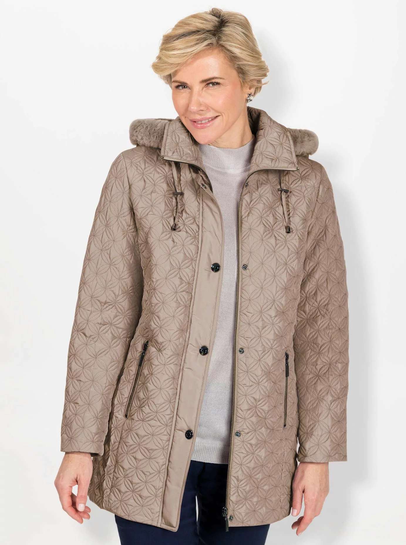 Classic Steppjacke, mit Kapuze günstig online kaufen