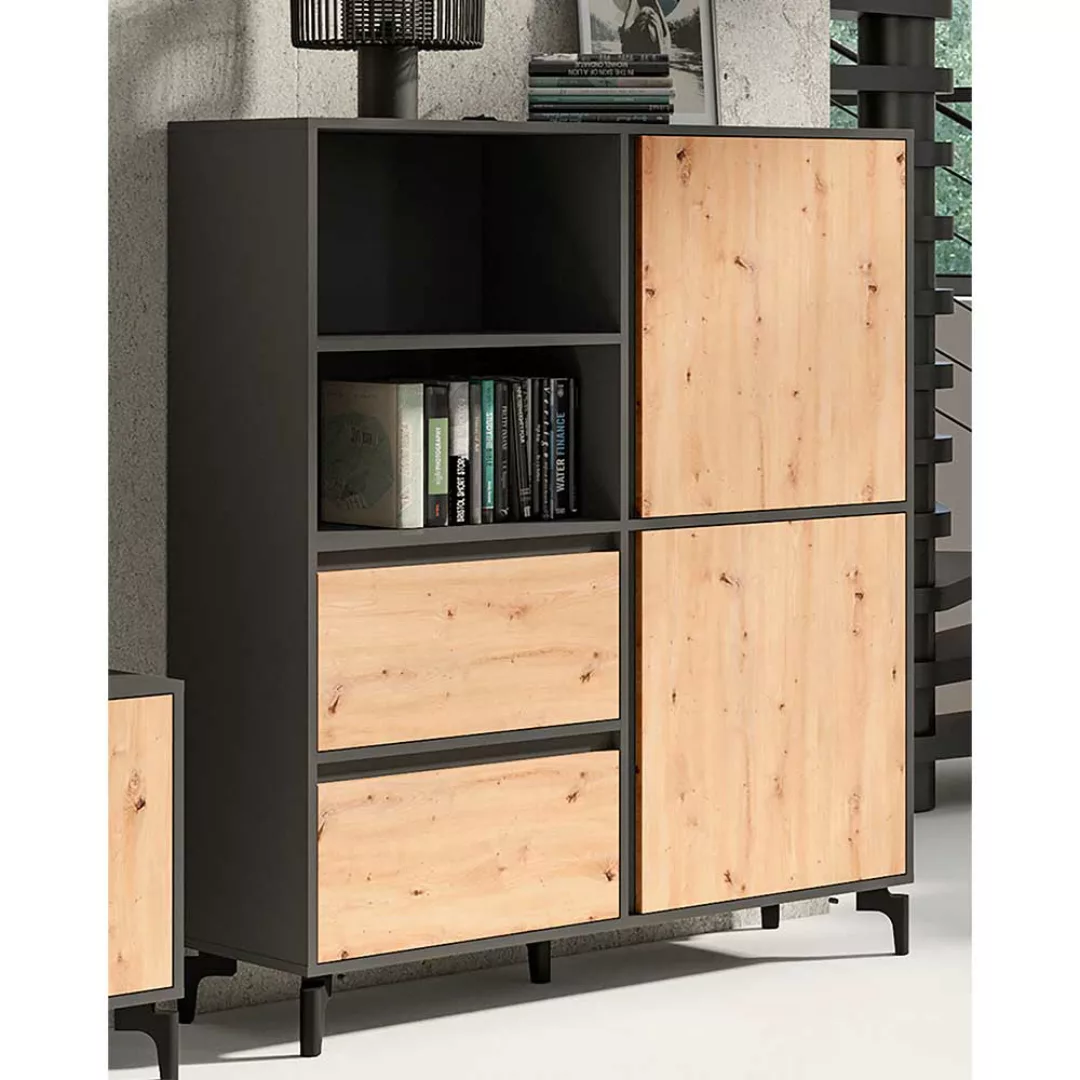 Wohnzimmer Highboard in modernem Design zwei Schubladen günstig online kaufen