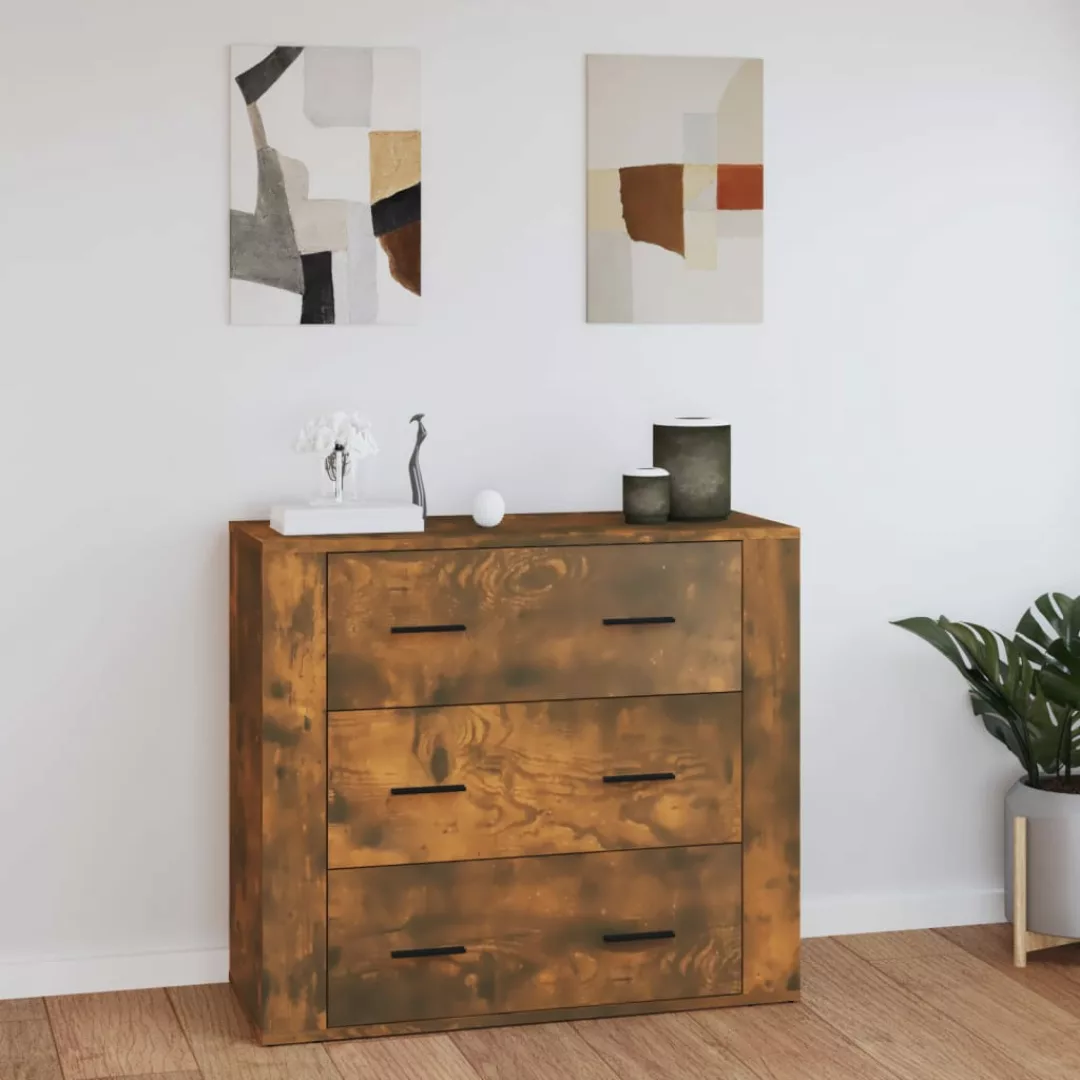 Vidaxl Sideboard Räuchereiche 80x33x70 Cm Holzwerkstoff günstig online kaufen