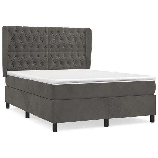 Vidaxl Boxspringbett Mit Matratze Dunkelgrau 140x200 Cm Samt günstig online kaufen