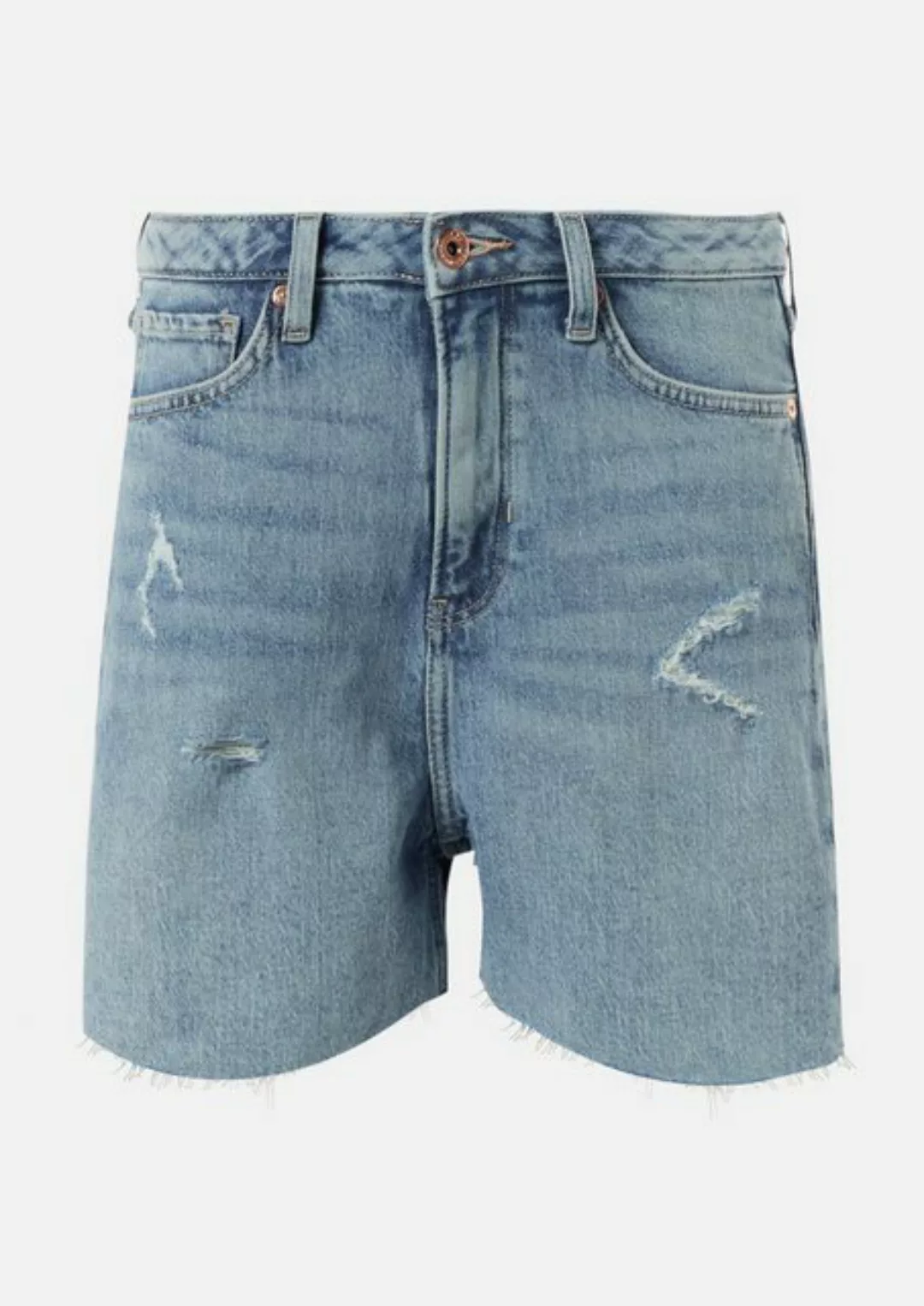 QS Shorts Jeans-Shorts Mom / Relaxed Fit / High Rise / mit Waschung Waschun günstig online kaufen