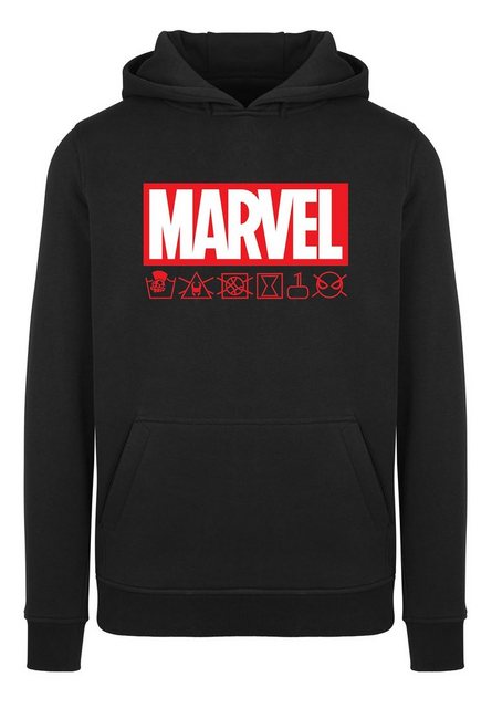 F4NT4STIC Kapuzenpullover Marvel Logo Wash Care Symbols Herren,Premium Merc günstig online kaufen