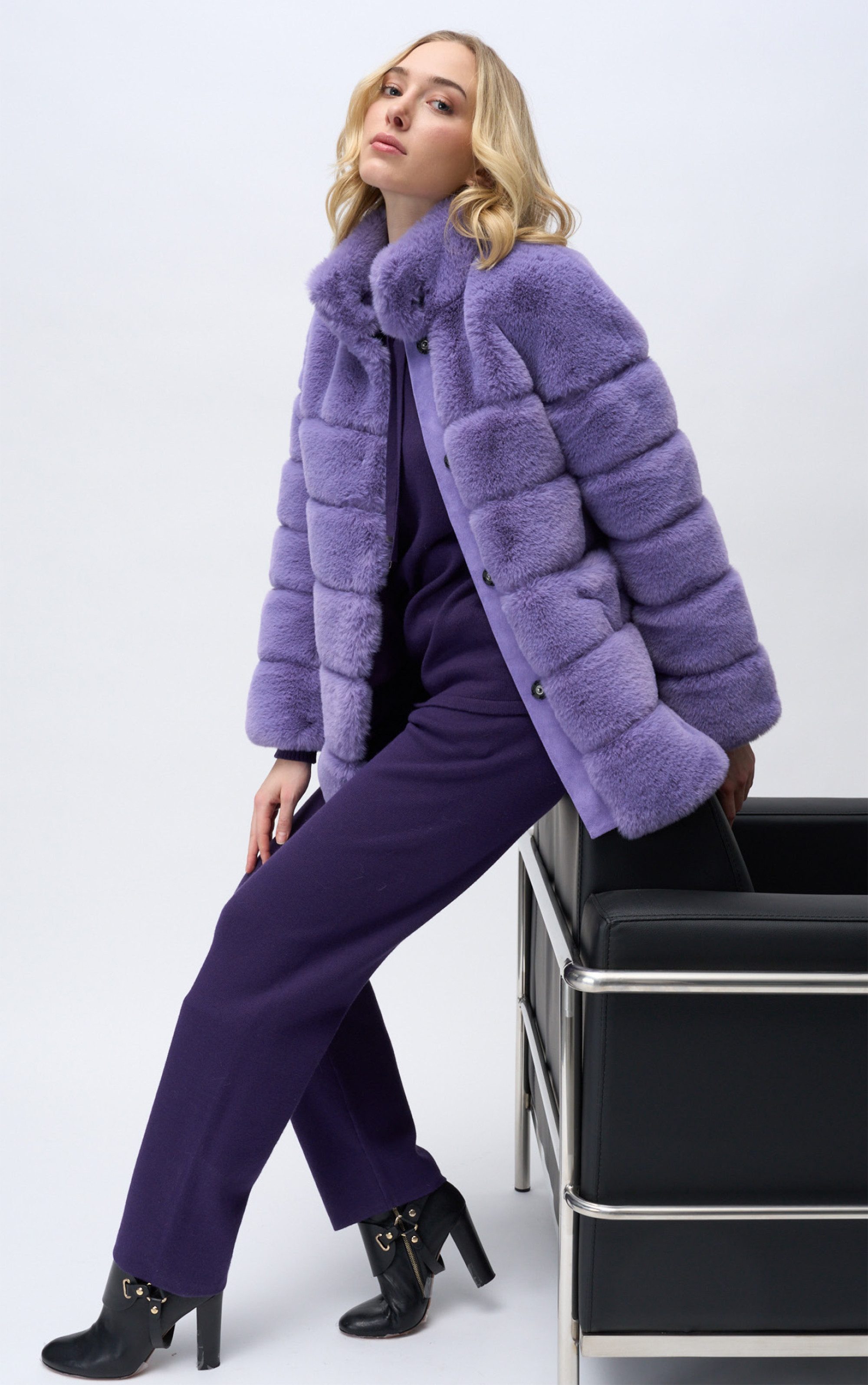 Passioni Fellimitatjacke Webpelz Steppjacke mit hohem günstig online kaufen