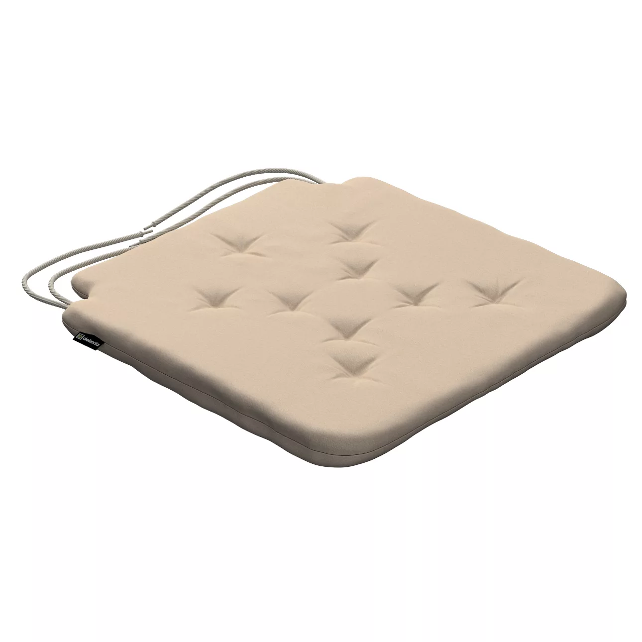 Stuhlkissen Christoph mit Bindeschnur, creme-beige, 42 x 41 x 3,5 cm, Livin günstig online kaufen