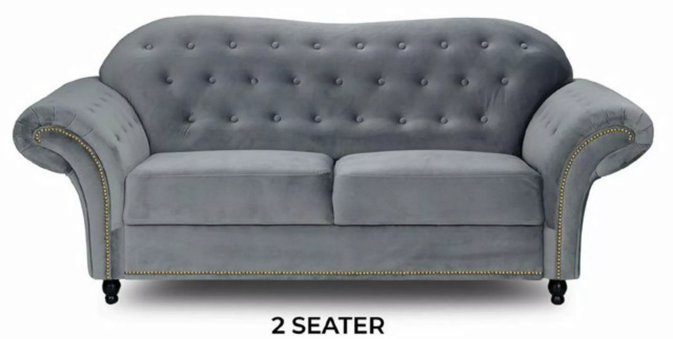 JVmoebel Sofa Stilvolles Chesterfield Sofa Zweisitzer Graue Couch Neu, Made günstig online kaufen