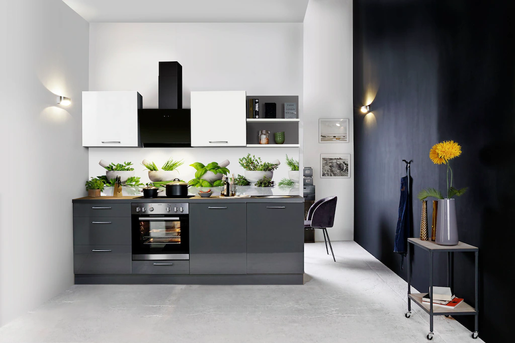 KOCHSTATION Küchenzeile ""KS-Jena", vormontiert, Breite 240 cm", mit Soft-C günstig online kaufen