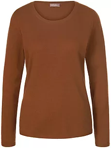 Rundhals-Pullover aus Schurwolle und Kaschmir include braun günstig online kaufen