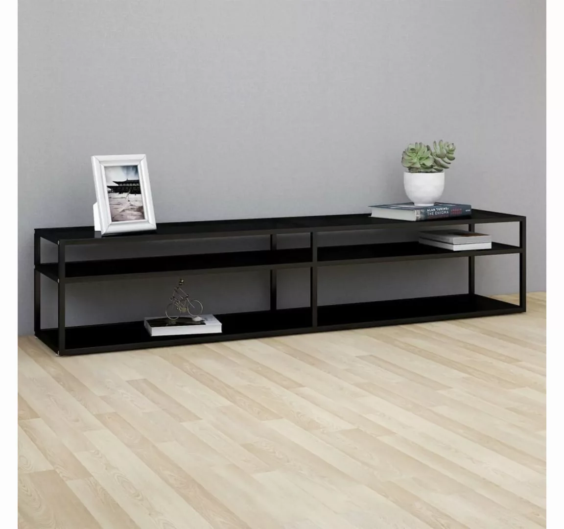 vidaXL TV-Schrank TV-Schrank Schwarz 200x40x40,5 cm Hartglas Lowboard günstig online kaufen