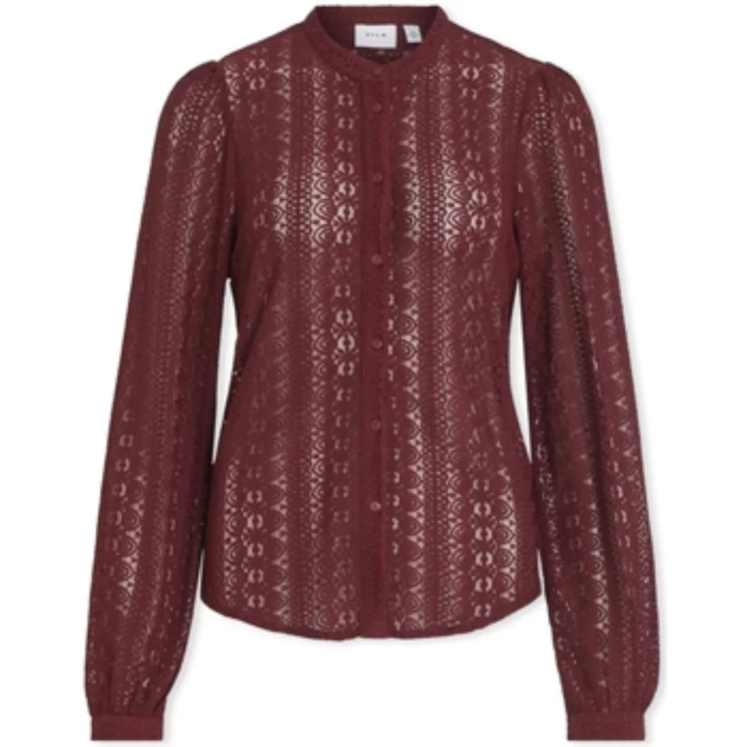 Vila  Blusen Noos Chikka Lace Shirt L/S - Cabernet günstig online kaufen