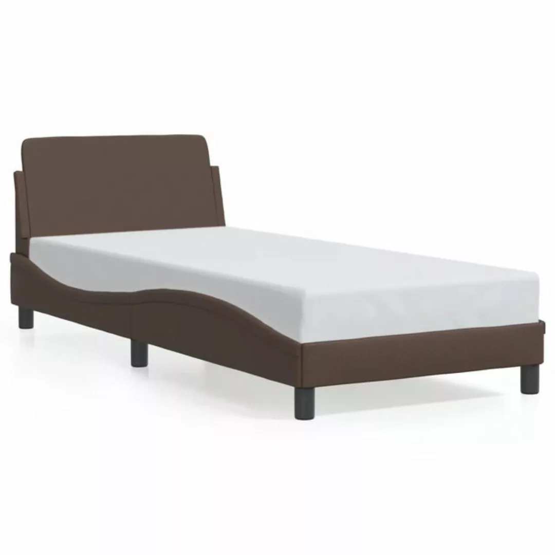 vidaXL Bett Bettgestell mit Kopfteil Weiß und Schwarz 90x200 cm Kunstleder günstig online kaufen