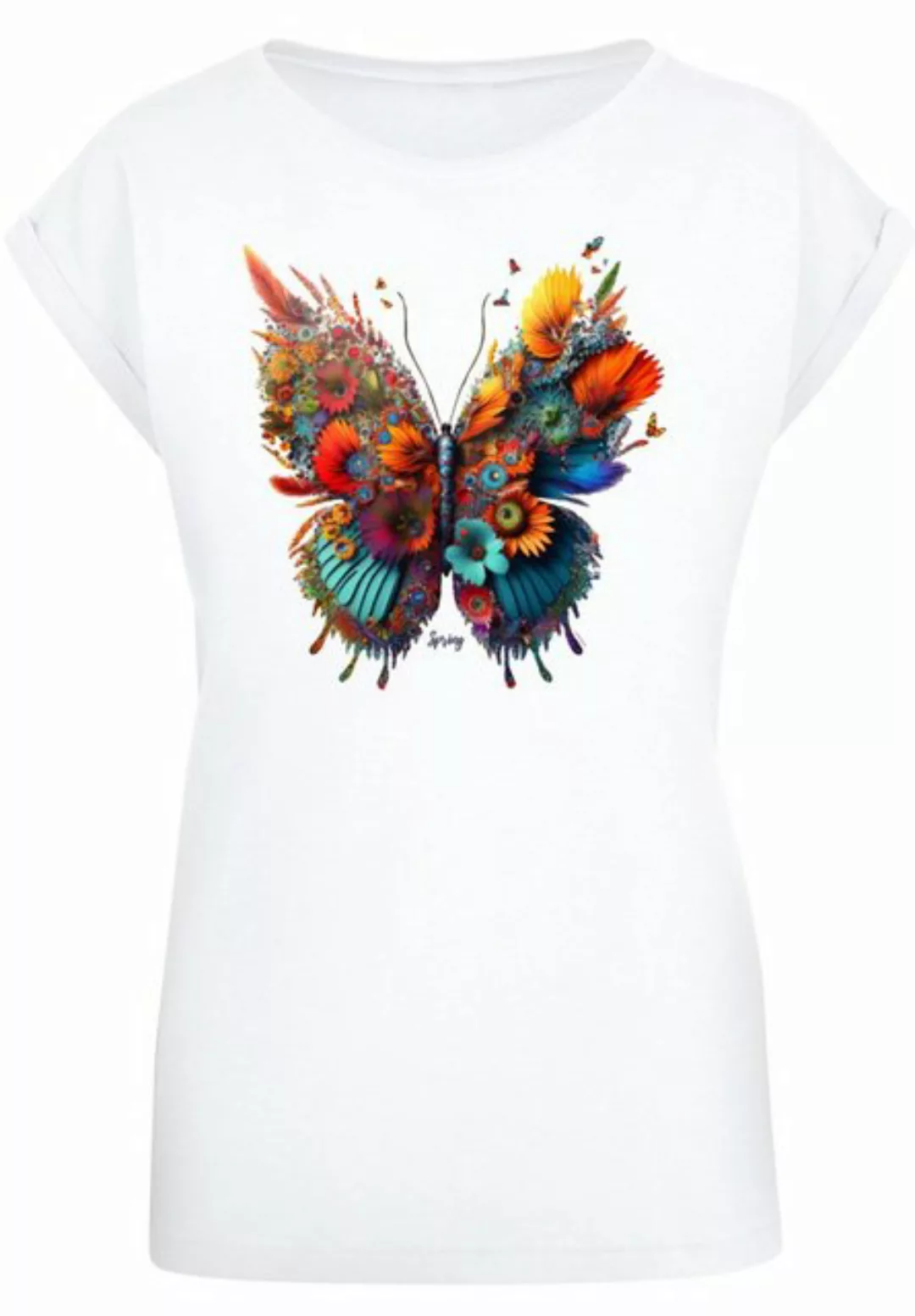 F4NT4STIC T-Shirt Schmetterling Blumen Print günstig online kaufen