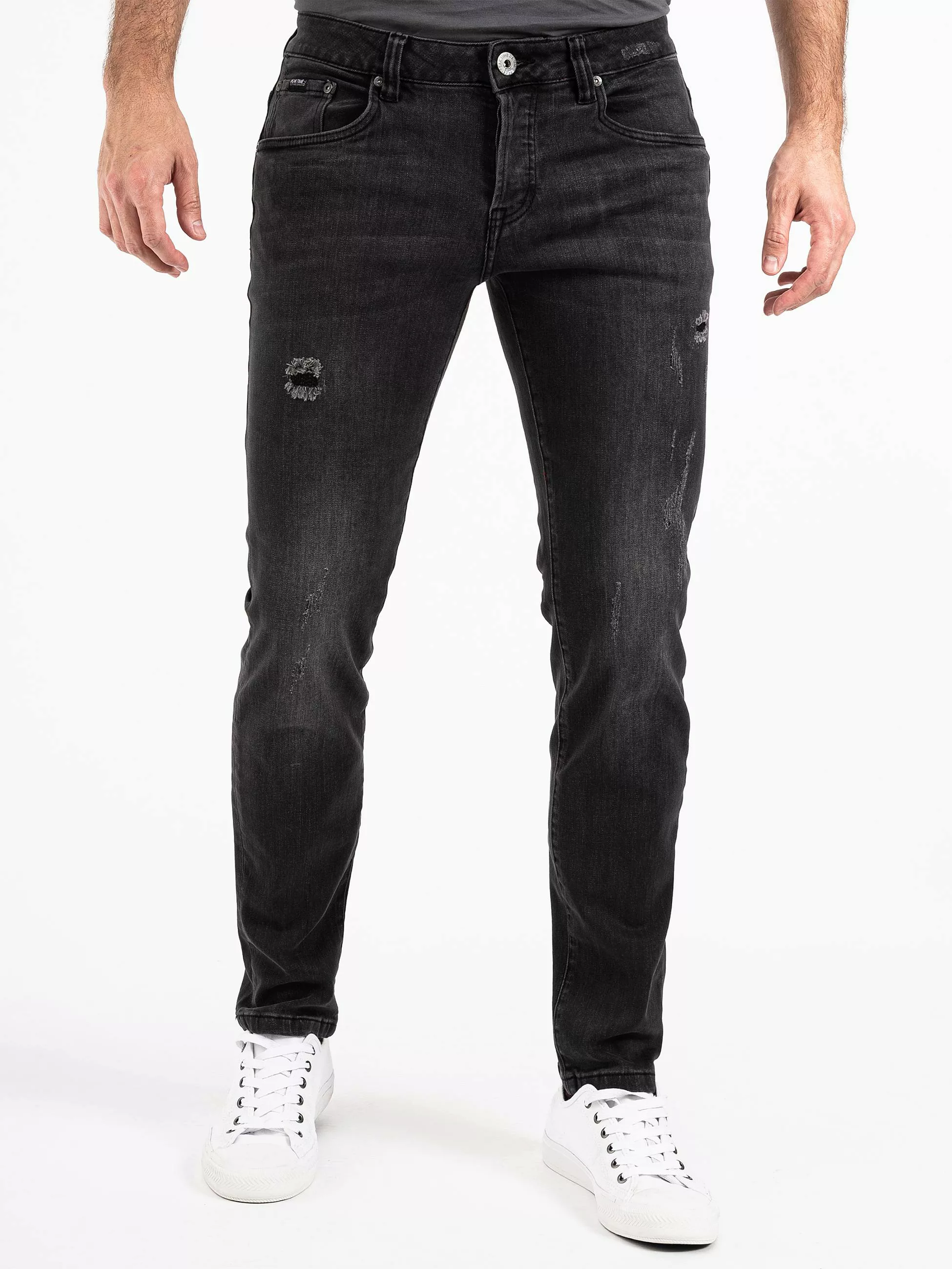 PEAK TIME Slim-fit-Jeans "München", Herren Jeans mit Stretch-Bund und Destr günstig online kaufen