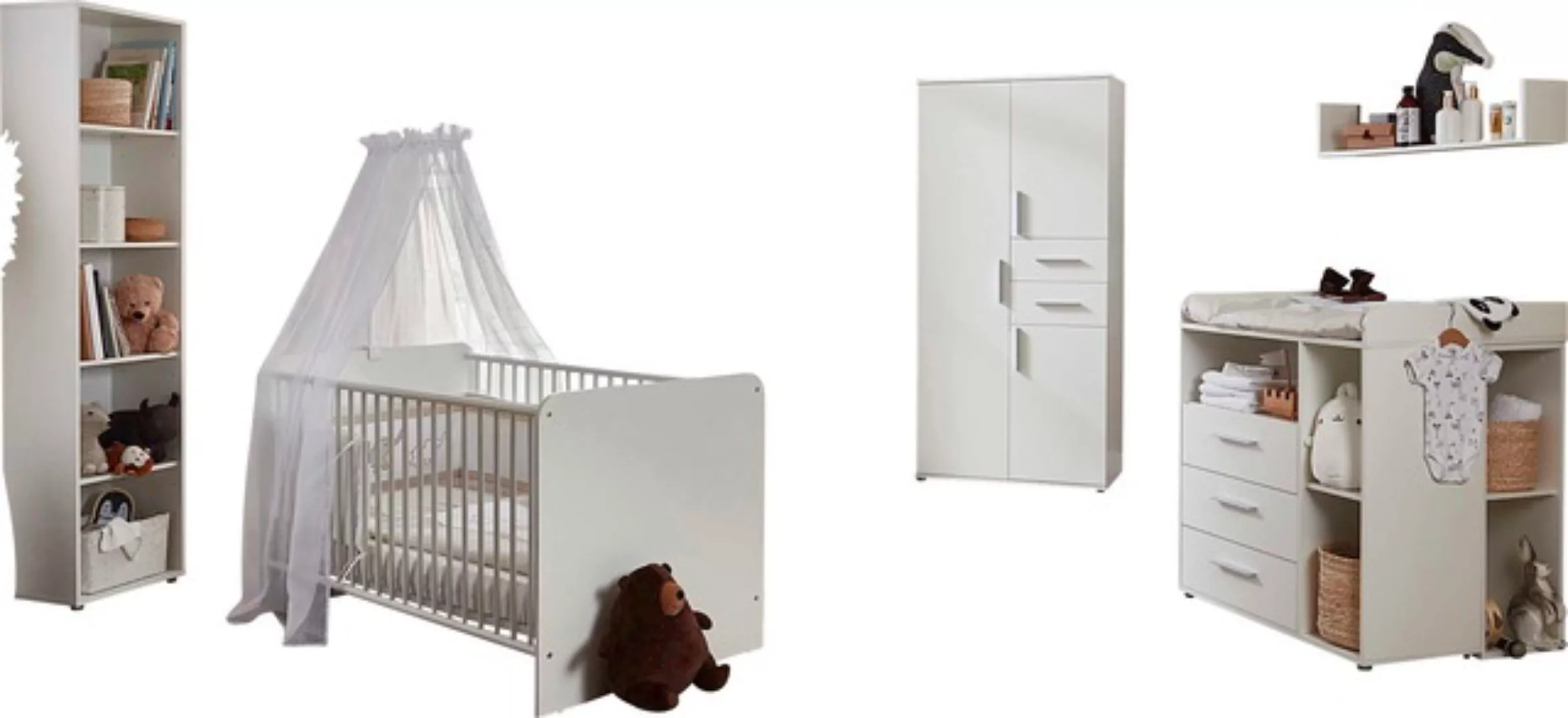 BMG Möbel Babyzimmer-Komplettset »Lea«, (Set, 7 tlg., Bett, Wickelkommode, günstig online kaufen