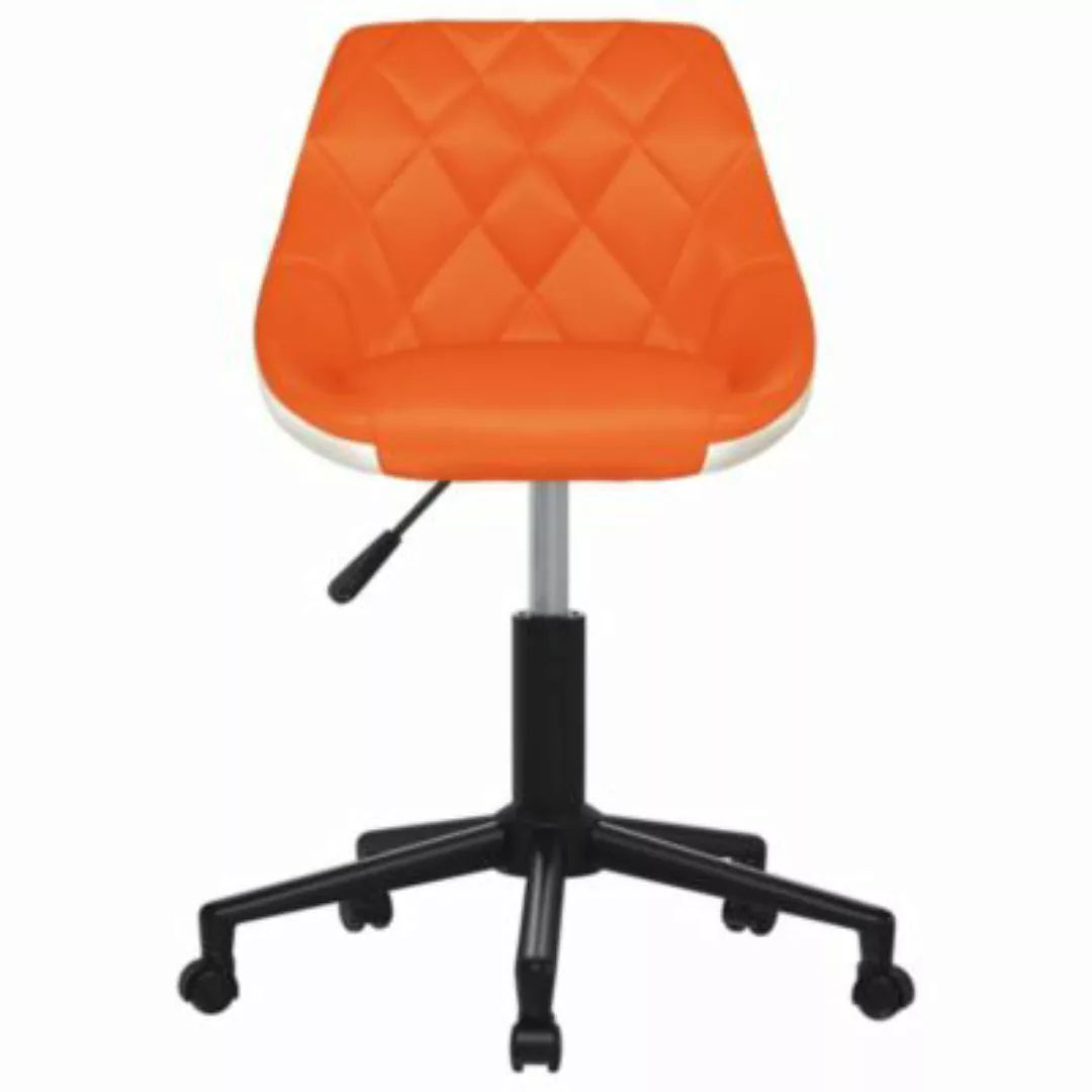 vidaXL Bürostuhl Drehbar Orange und Weiß Kunstleder Bürostuhl orange günstig online kaufen