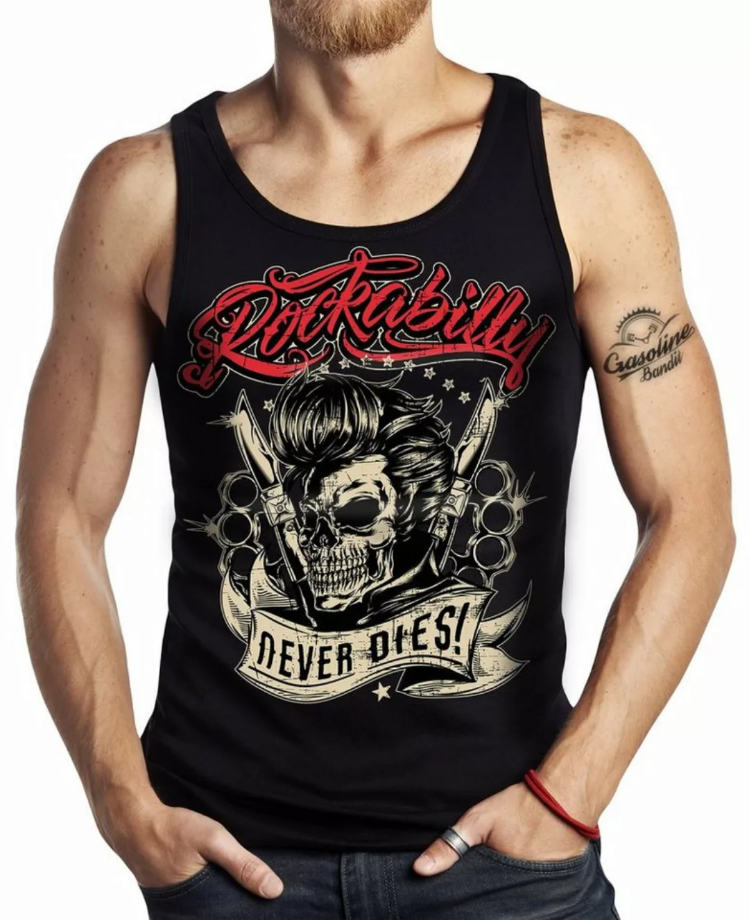 GASOLINE BANDIT® Tanktop Muskel-Shirt: Rockabilly Never Dies günstig online kaufen