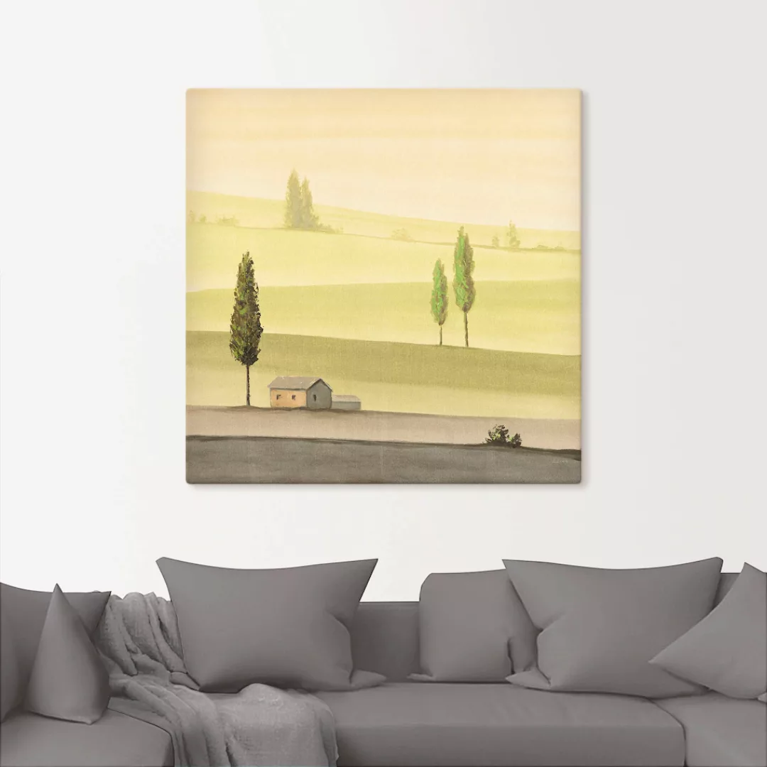 Artland Wandbild "Landschaft in Grün II", Wiesen & Bäume, (1 St.), als Lein günstig online kaufen