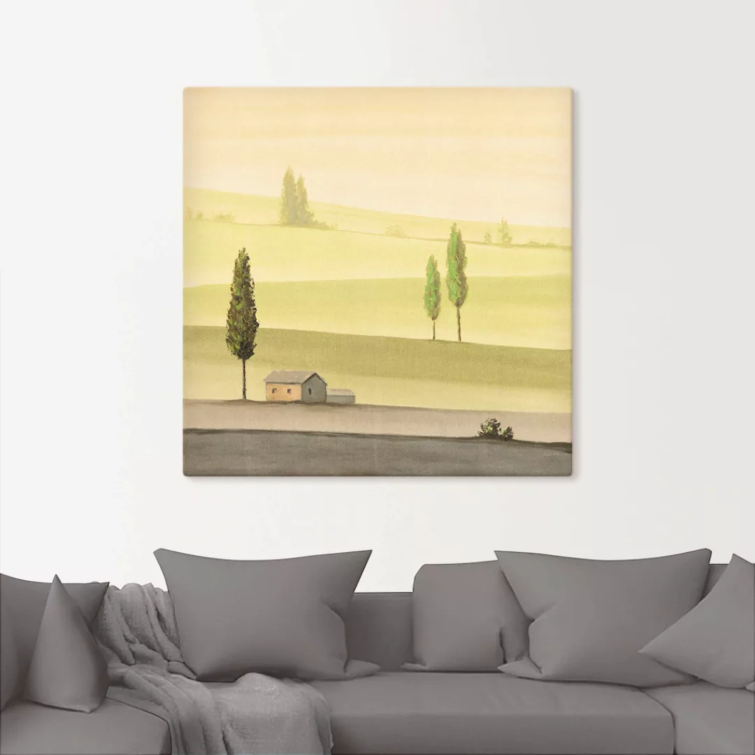 Artland Wandbild »Landschaft in Grün II«, Wiesen & Bäume, (1 St.), als Lein günstig online kaufen