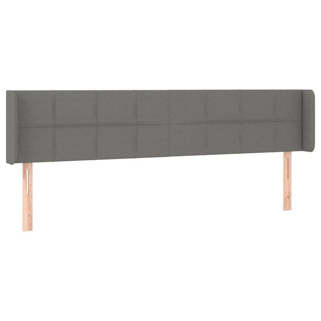 vidaXL Bett, Kopfteil mit Ohren Dunkelgrau 183x16x78/88 cm Stoff günstig online kaufen