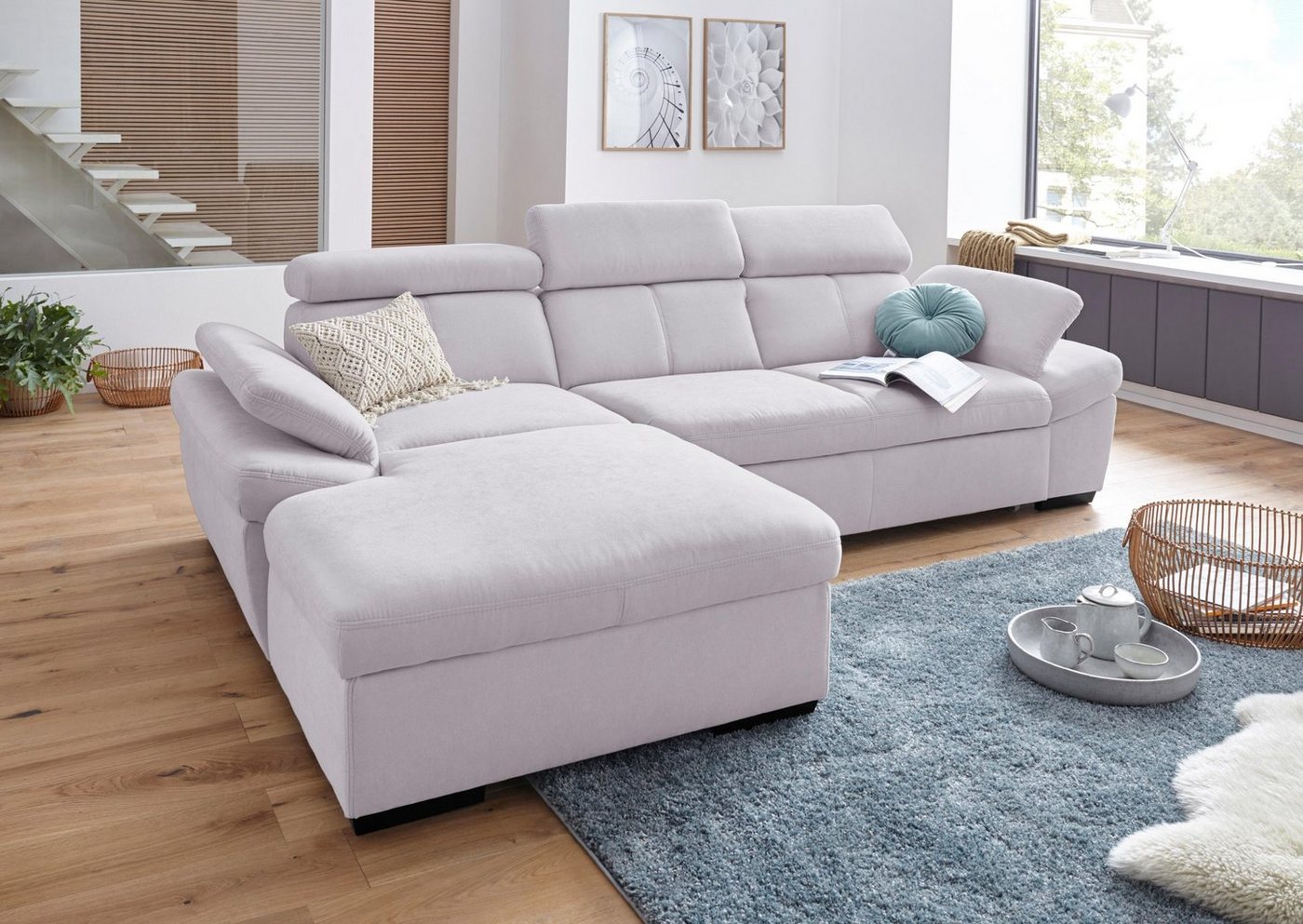 exxpo - sofa fashion Ecksofa "Salerno, inkl. Kopf- und Armteilverstellung, günstig online kaufen